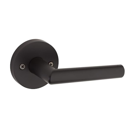 Kwikset Milan Lever W/ Round Rose Interior Single Cylinder Handleset Trim Iron Black Finish 966MILRDT-514